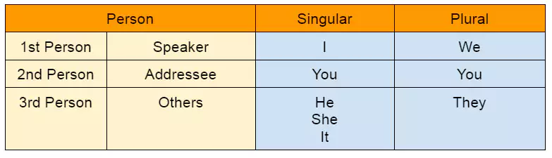 3 Types of Persons in English Language
 